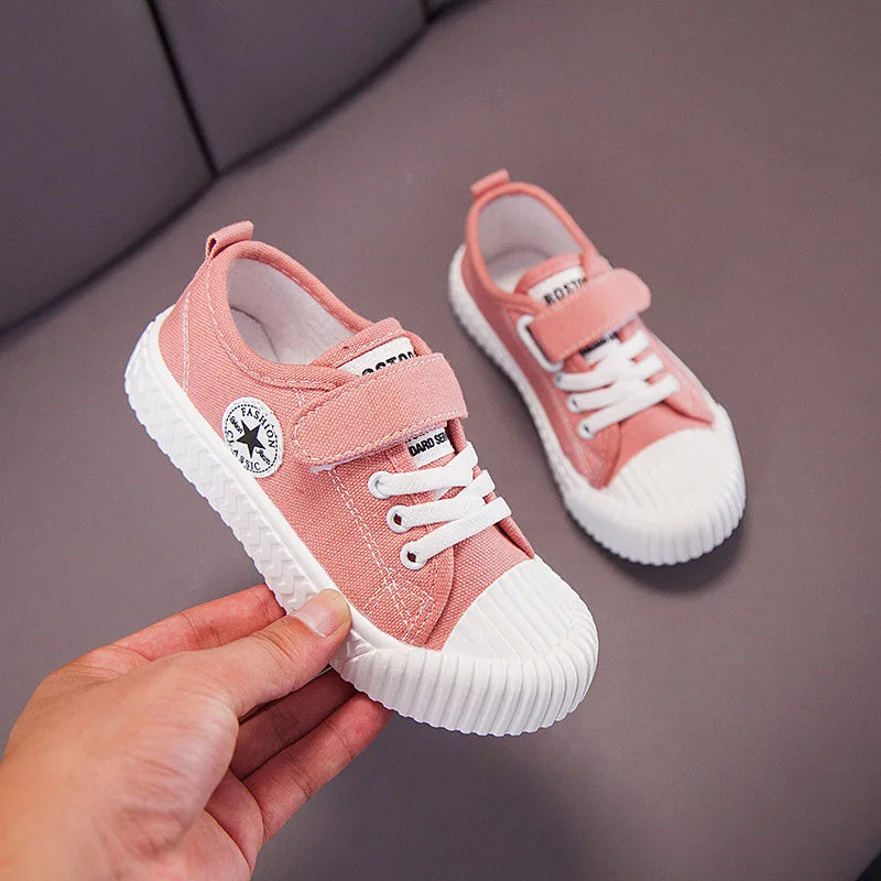 Children's Canvas Shoes Soft Sole Comfortable Cookie Shoes Boys and Girls Breathable Non-slip Leisure Sports Canvas Shoes