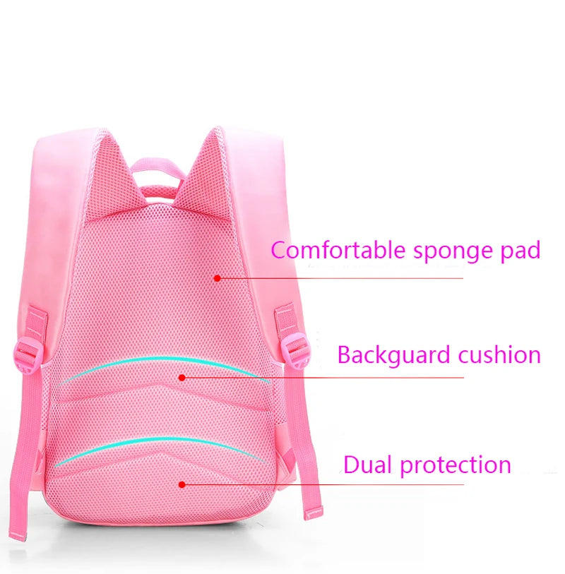 Pink Cat Backpack for Girls – Cute Bowknot Cartoon School Bag, Princess Style Bookbag for Kindergarten and Primary School