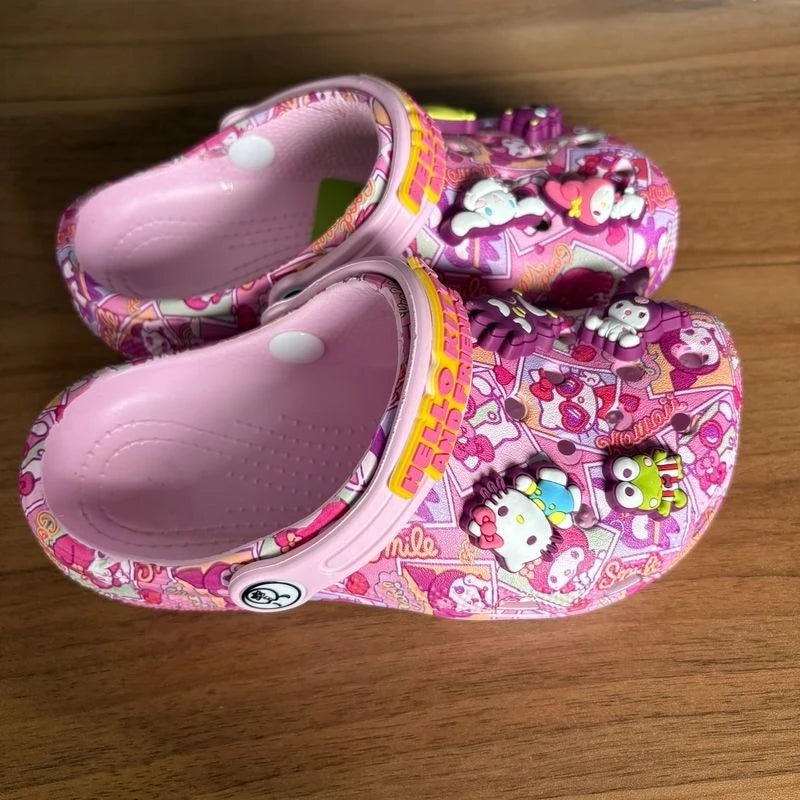 New Hot Selling Sanrio Black Melody New Summer Male And Female Cartoon Children' Slippers Anti Slip And Anti Fall Holiday Gift