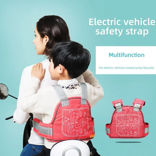 Cute Kids Motorcycle Seat Belt Universal Seat Safety Belts Adjustable Antidrop Protector Baby Electric Bike Baby Car Accessories