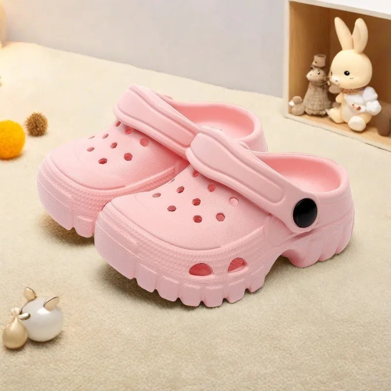 Summer Solid Children Slippers EVA Platform Outdoor Clogs Shoes For Baby Girls Boys Waterproof Anti Slip Kids Beach Shoes