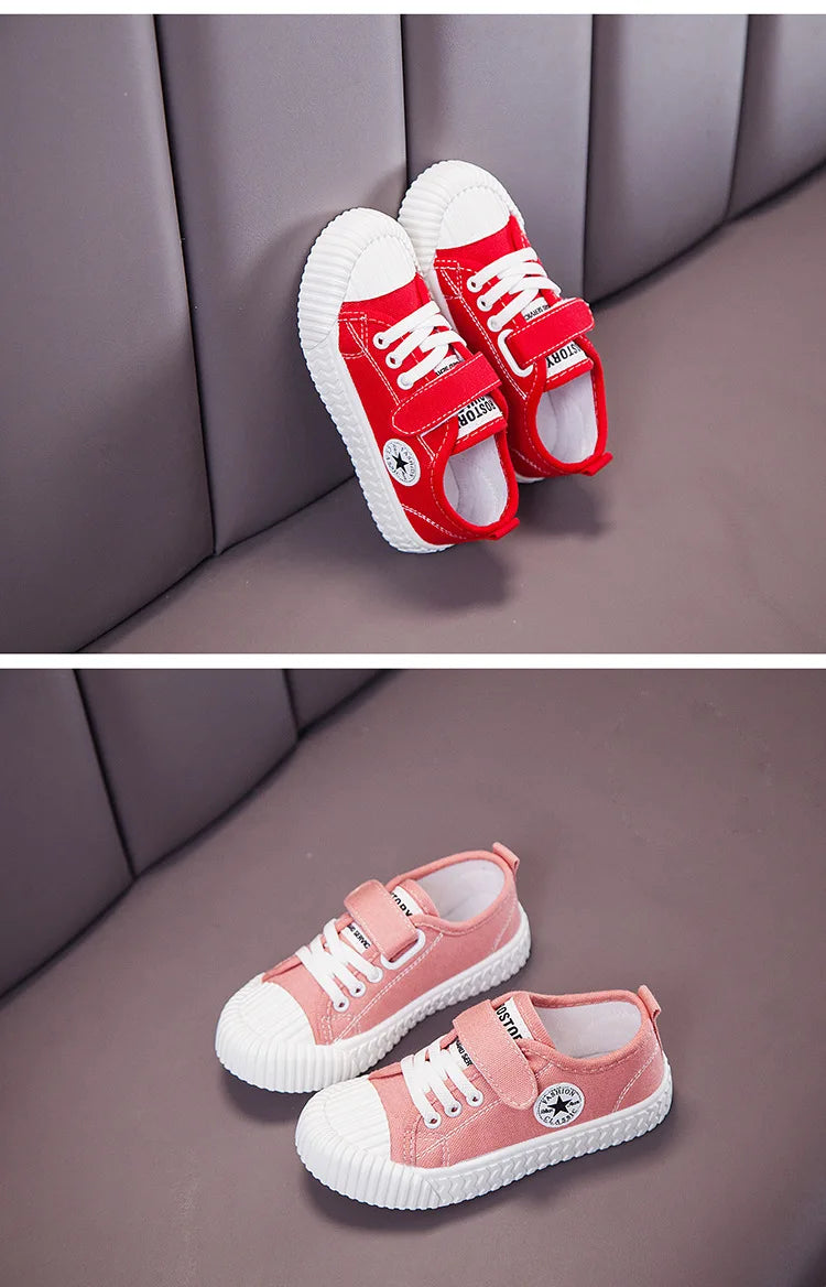 Children's Canvas Shoes Soft Sole Comfortable Cookie Shoes Boys and Girls Breathable Non-slip Leisure Sports Canvas Shoes