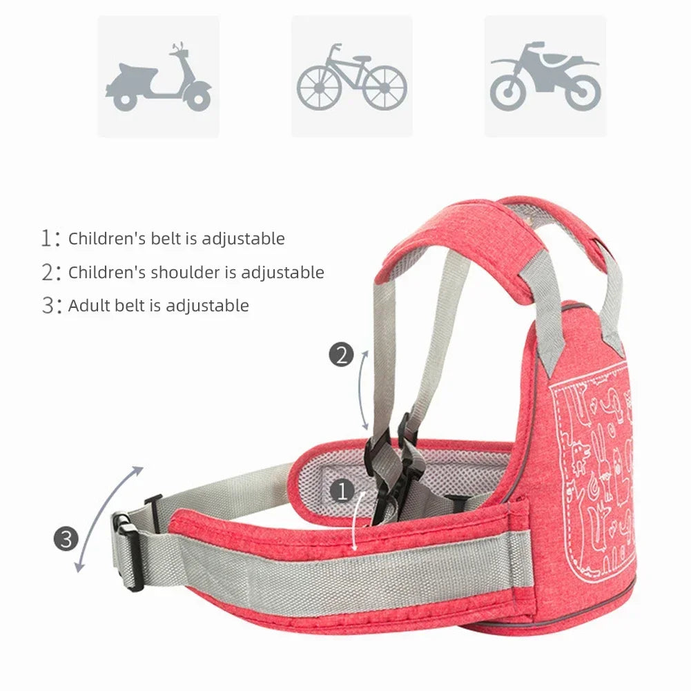 Cute Kids Motorcycle Seat Belt Universal Seat Safety Belts Adjustable Antidrop Protector Baby Electric Bike Baby Car Accessories