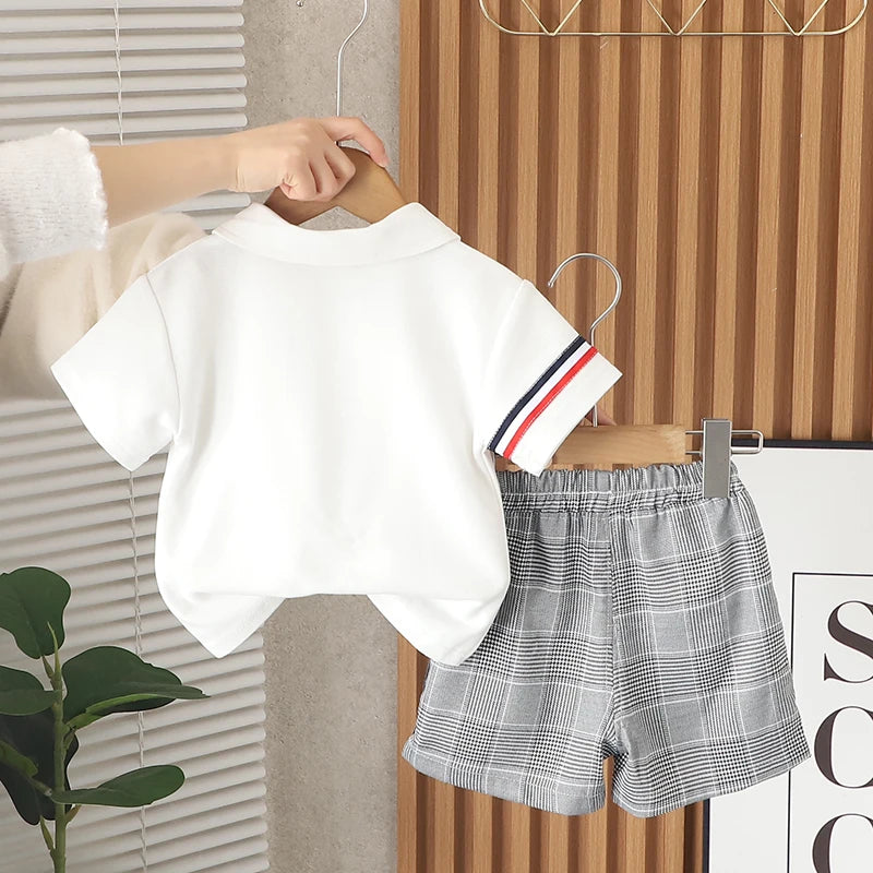 New Summer Baby Clothes Boys Casual Cotton Polo T Shirt Shorts 2Pcs/Set Toddler Costume Kids Children Outfits Infant Tracksuits