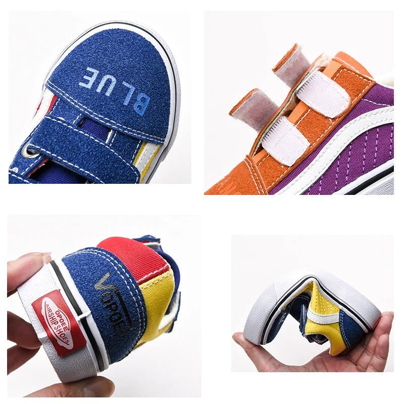 2125 opoee Spring and Autumn New Children's Colored Canvas Shoes Boys and Girls' Board Shoes Korean Version Breathable Children'
