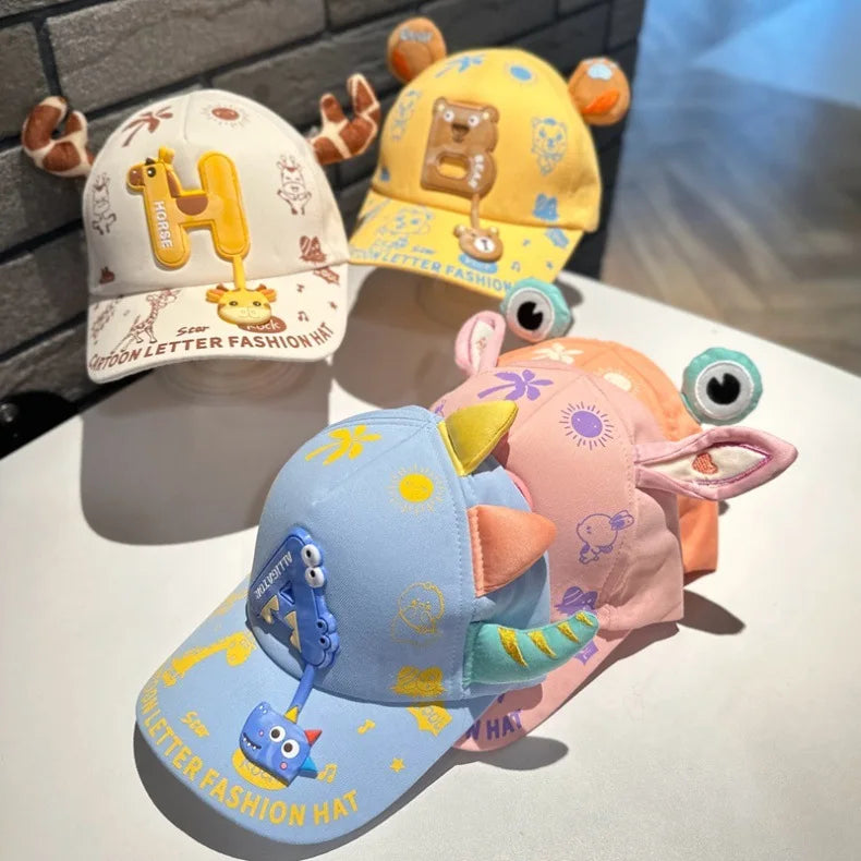 Cartoon Animals Kids Baseball Cap Cute Children Sunshade Duck Tongue Caps 2-7Year Boy Girl Outdoor Sport Visors Baby Peaked Hat