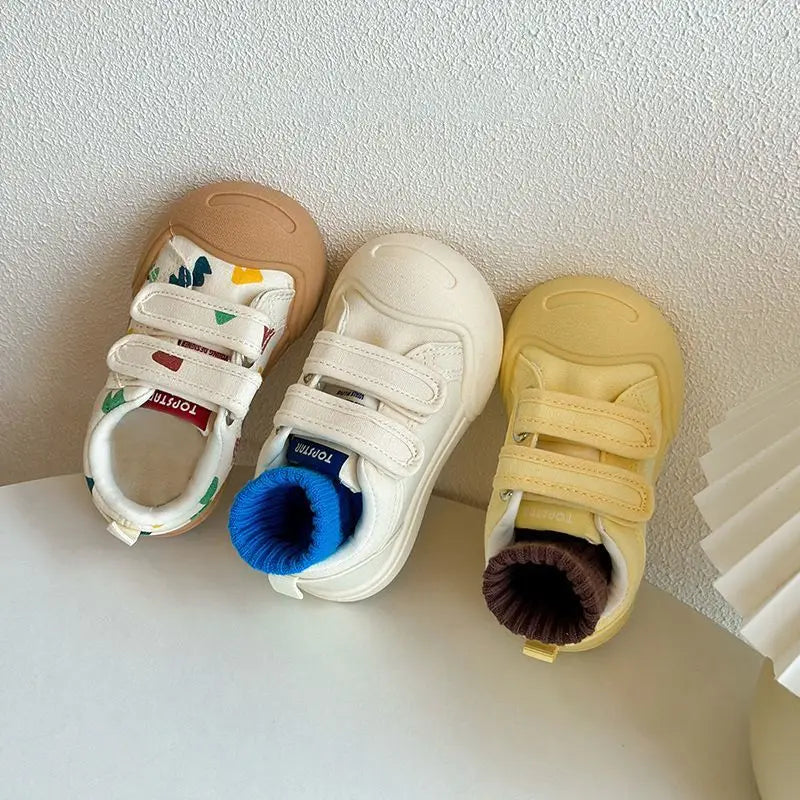 Kids Casual Canvas Shoes Autumn Children Sneakers Breathable Mesh Toddler Kids Outdoor Soft Soled Anti Slip Infant Walking Shoes