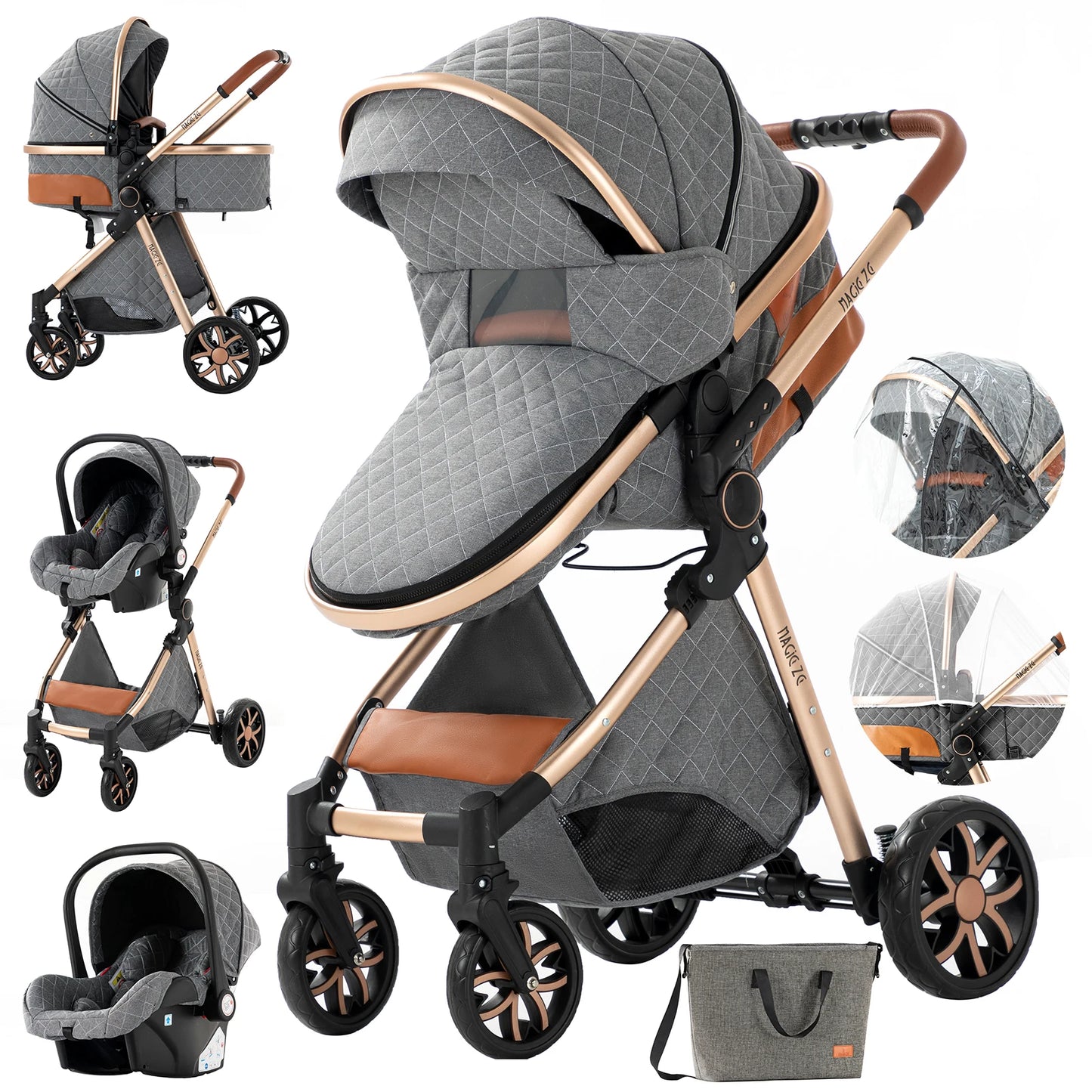 3 In 1 Baby Cart Baby Stroller Baby Carriage Kid Infant Baby Accessories Portable Newborn Travel Children light Mother-Kids