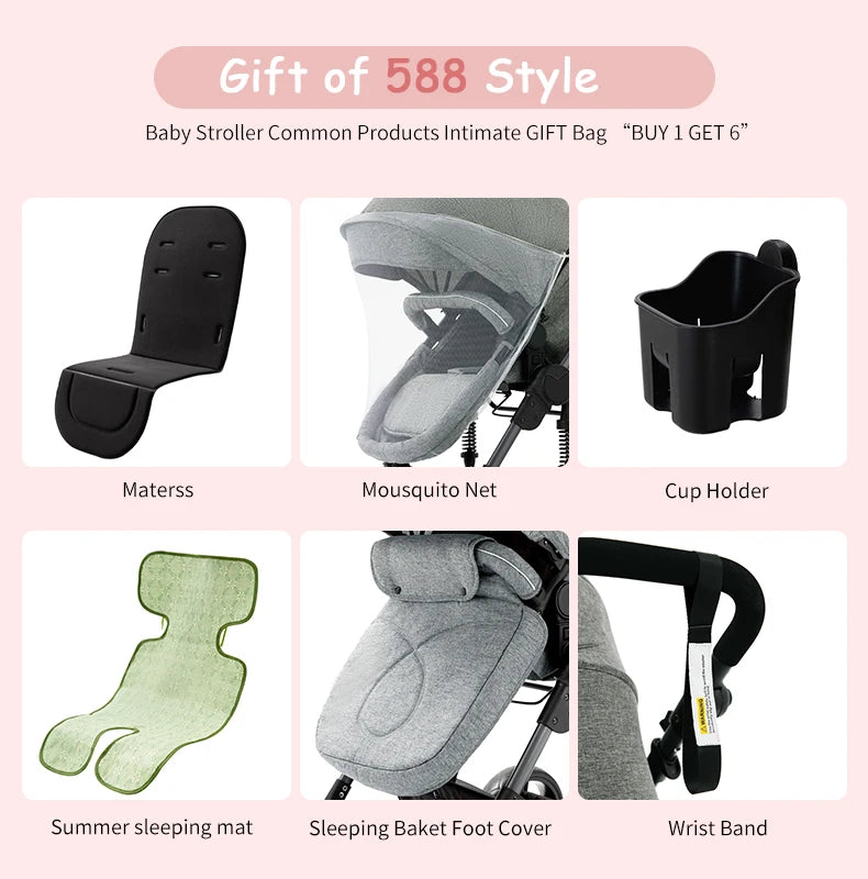 Baby Stroller 3 in 1 Four-wheel stroller Newborn Baby Car Portable Multifunctional Foldable Babies Carriage Cart Pram Mother-kid