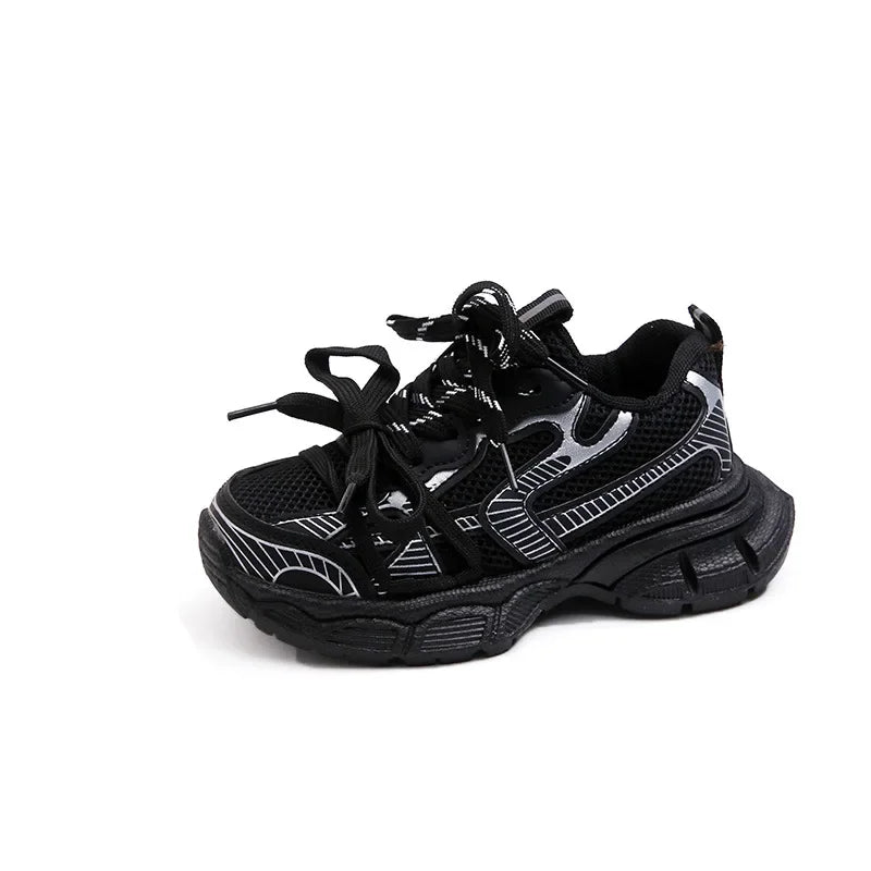 Children's Sneakers Boy Spring Autumn Mesh Girls School Causal Basketball Shoes Fashion Kids Chunky Running Sports Shoes Soft