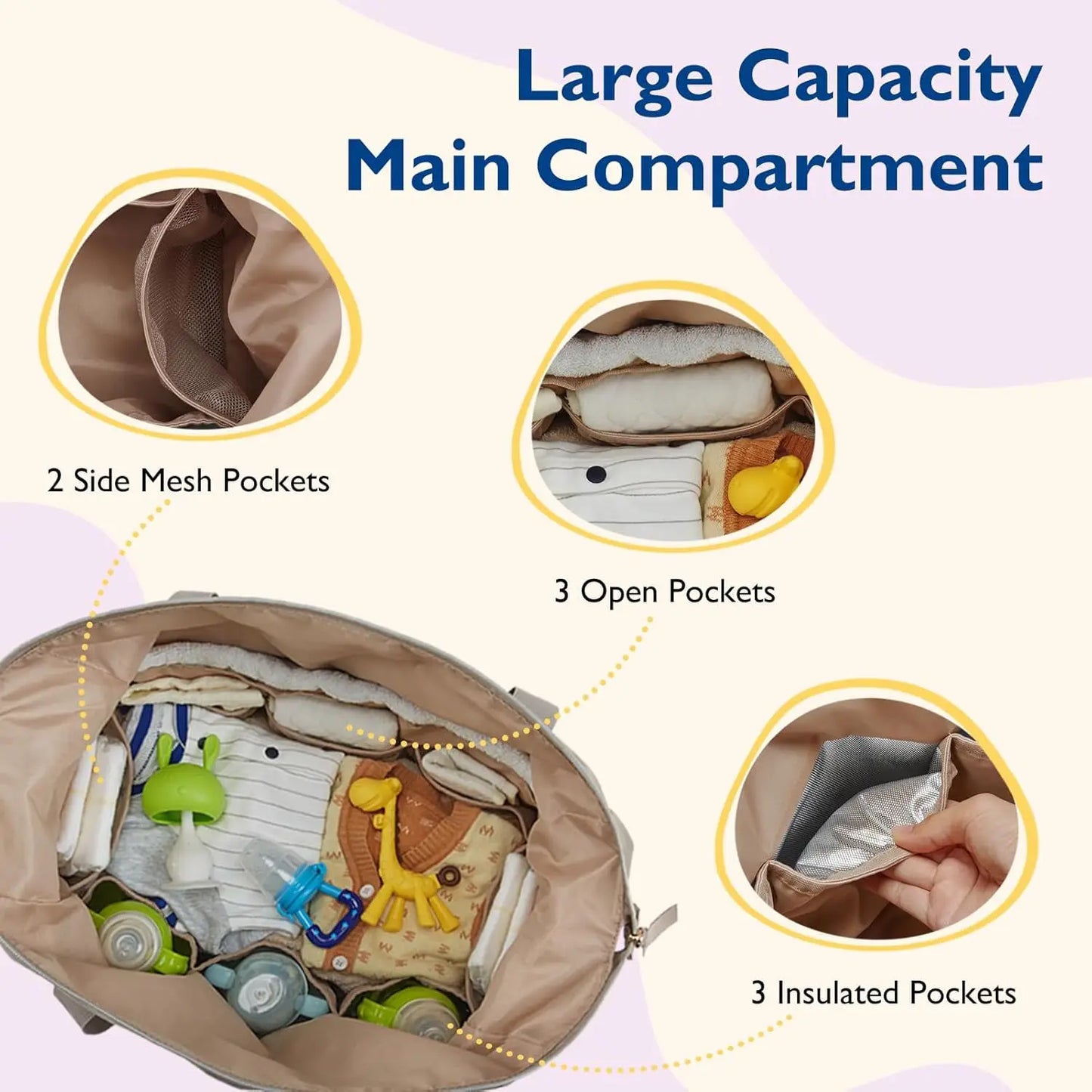 Mommy  Diaper Bag Large Capacity Organizer For Baby Diapersr Stroller Hanging Bags Maternity Women Fashion Tote Lightweight