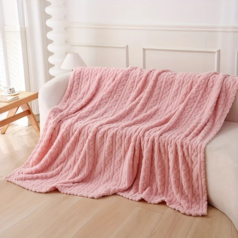 1pc Double-sided 3D Textured Baby Blanket Quick Warm Super Soft Thickened Absorbent Baby Nap Travel Blanket Newborn Soft Model