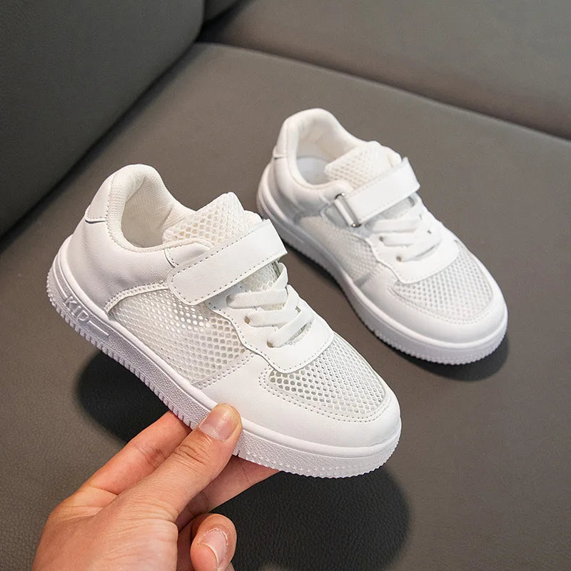 Children Casual Shoes Mesh Sneakers Boys Sport Breathable Tennis Sneaker Baby Girls Spring Fashion Shell White Running Shoes