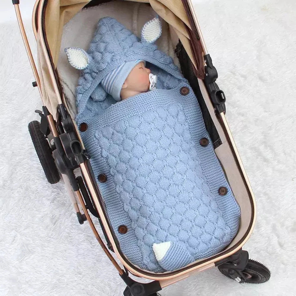 INSULAR Baby Knitting Sleep Quilts Newborn Envelope Swaddle Blankets Infant Anti-kicking Warm For Stroller Spring Autumn Winter