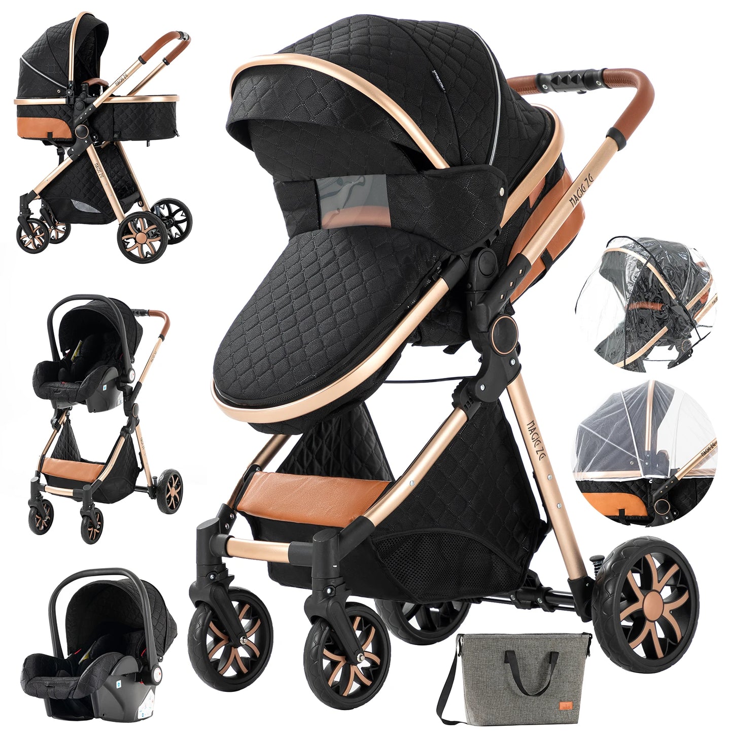 3 In 1 Baby Cart Baby Stroller Baby Carriage Kid Infant Baby Accessories Portable Newborn Travel Children light Mother-Kids