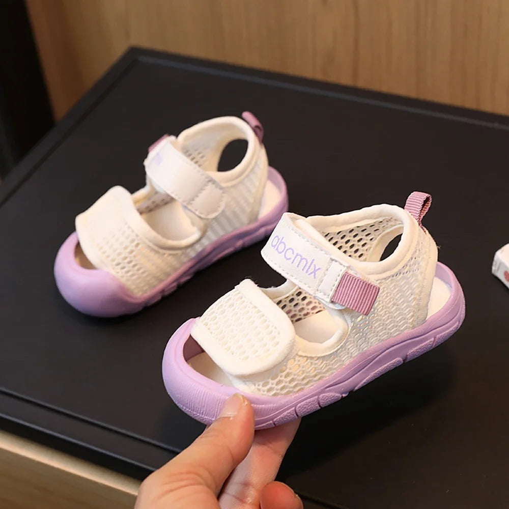 Summer Mesh Sandals For Girls Ergonomics Anti-slippery Infant Girl's Sandals Breathable Toddler Shoes For Summer Beach Shoes