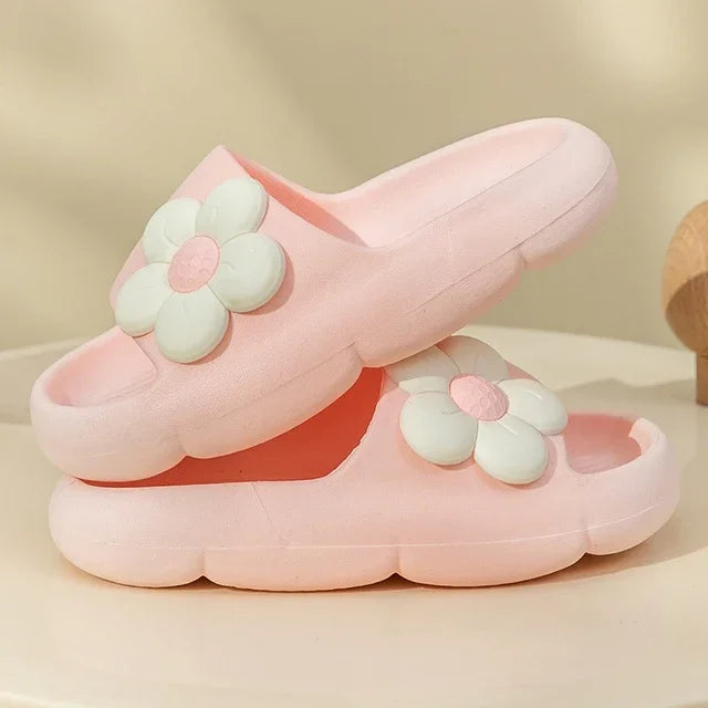 Summer Children's Girls Flower Slippers Casual Solid Soft Boys Slippers Breathable Non-slip Home Bathroom Slipper Kids shoes