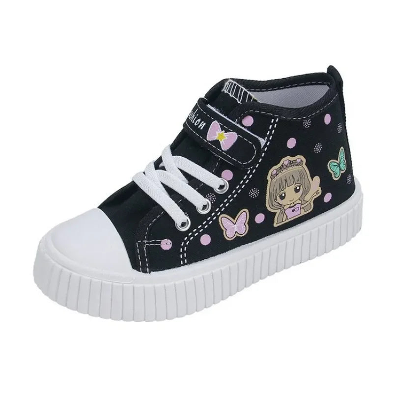 Multi Colored Kids Casual Shoes Cartoon Mid Top Anti Slip Spring Autumn Outdoor Kids Canvas Shoe Sizes 26-37 Sandalias De Mujer