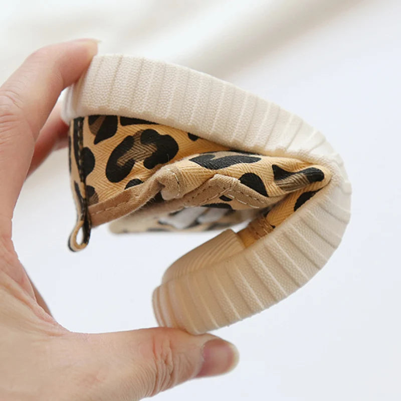 Children Leopard Canvas Shoes Toddler Infant Boy Sneakers Girl Candy Color Casual Shoes Baby Kids Breathable Soft Leisure Shoes