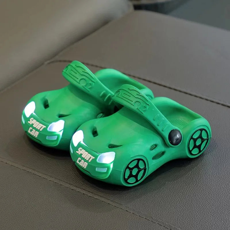 Sandalia Fashion Kids Sandals Summer New Shiny Sandals for Girls Cool Car Boy Sandals Ultra Light Non Slip Children Shoes тапки