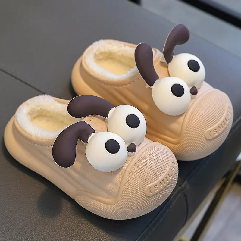 Children Shoes Winter Baby Cartoon Warm Cotton Plush Slippers Antiskid Slippers House Kids Lovely Waterproof Sandalias De Mujer