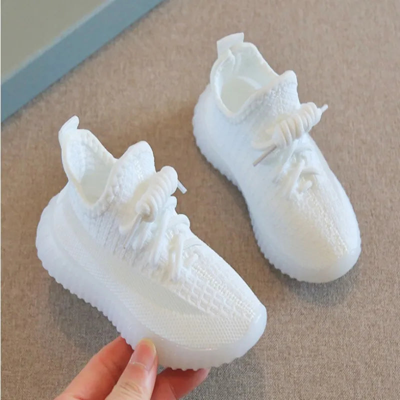 Children's Sports Shoes Spring Summer 2025 New Boys' Coconut Shoes Girls' Casual Mesh Shoes Breathable Baby White Shoes