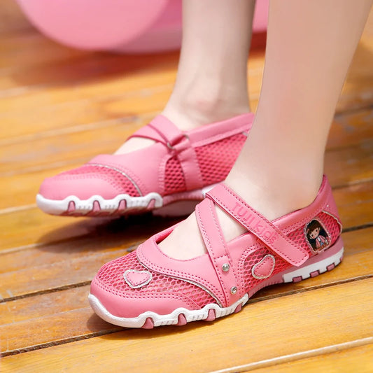 Girls Sandals Gladiator Cartoon Soft Children Non-slip Beach Shoes Kids Summer Floral Sandals Princess Shoes Fashion Cute