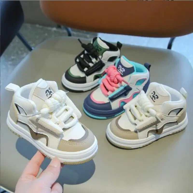 Children's Sports Shoes 2025 Autumn Edition Boys' Casual Board Shoes High Top Girls' Bread Shoes Baby Dad Shoes