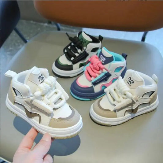 Children's Sports Shoes 2025 Autumn Edition Boys' Casual Board Shoes High Top Girls' Bread Shoes Baby Dad Shoes