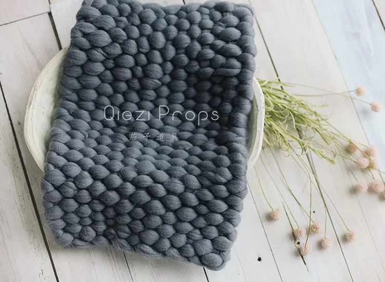 2023Newborn Woolen Merino Blanket for Baby Photography Props,Basket Filler Cushion Blanket