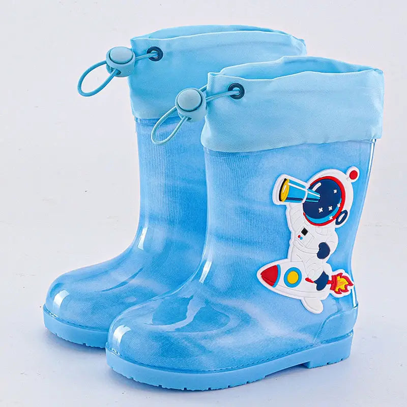 Cartoon Rain Boots For Children Girl Cute Kids Girl Mid-Calf Waterproof Rain Boots Little Baby Girl Outwear Non-Slip Water Boots