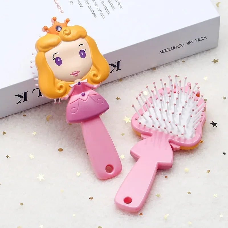 Baby Cute Cartoon Combs for Kids Air Cushion Massage Brushes Girls Children Princess Dress Make Up Hair Care Edge Brush Gifts