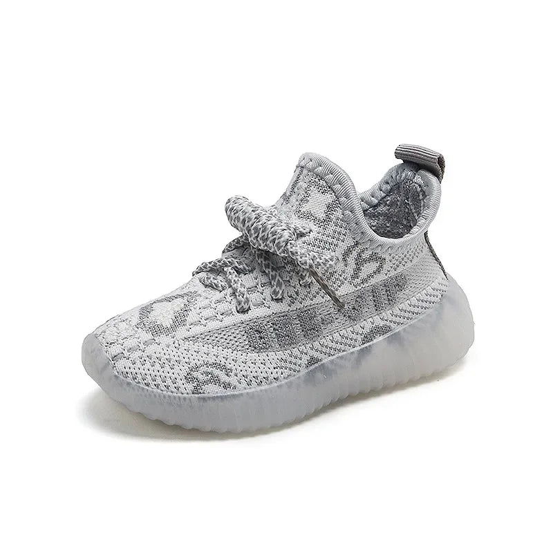 Boys Girls Cool Colorful Unique Fashion Non Slip Round Toe Outdoor Sport Soft Sole Shoes Children's Woven Mesh Breathable Casual