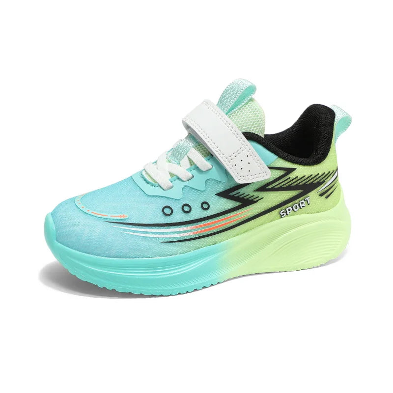 New boys' shoes Young men's flying woven breathable running shoes CuHK children's lightweight soft soled student sports shoes