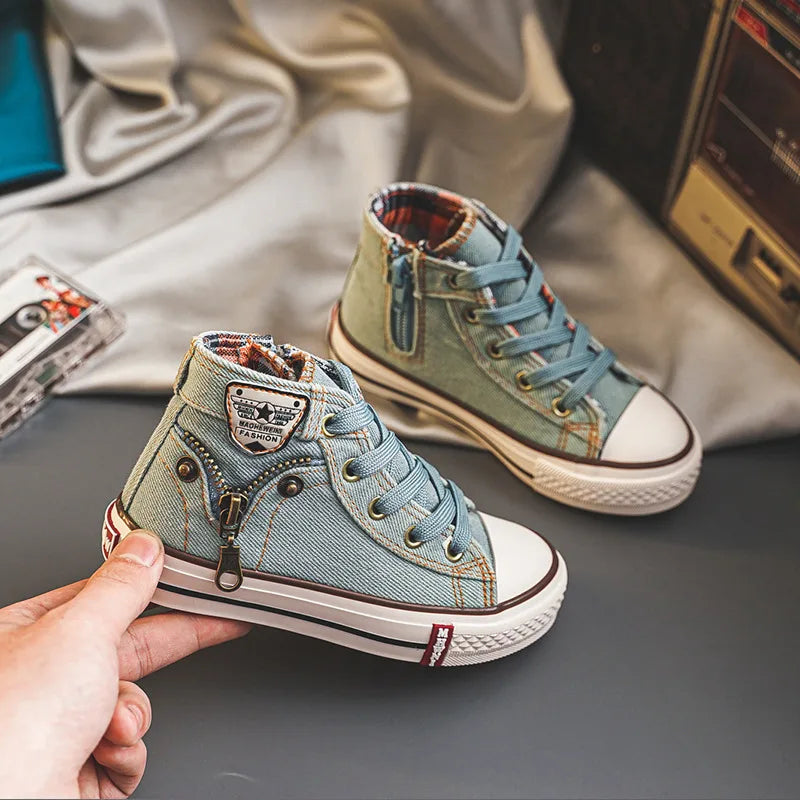 Canvas Children Shoes Sport Breathable Boys Sneakers Brand Kids Shoes For Girls Jeans Denim Casual Child Flat Boots