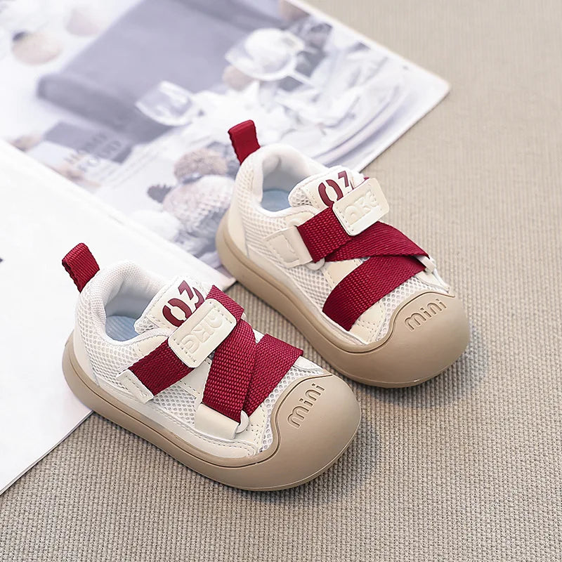 Children Casual Shoes 2025 Spring Summer Kids Sneakers Toddler Shoes Soft Breathable Mesh Boys Girls Sport Shoes Red, Black