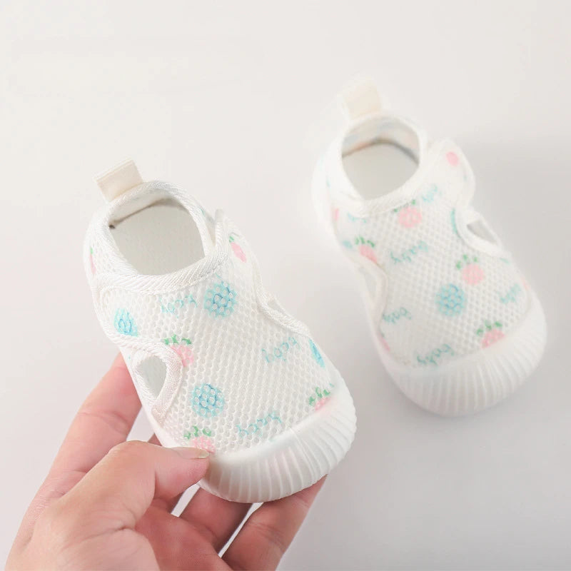Baby Shoes Anti-slip Breathable Infant Crib Floor Socks with Rubber Sole for Children Girls Boys Mesh Shoes Soft Bottom Slippers