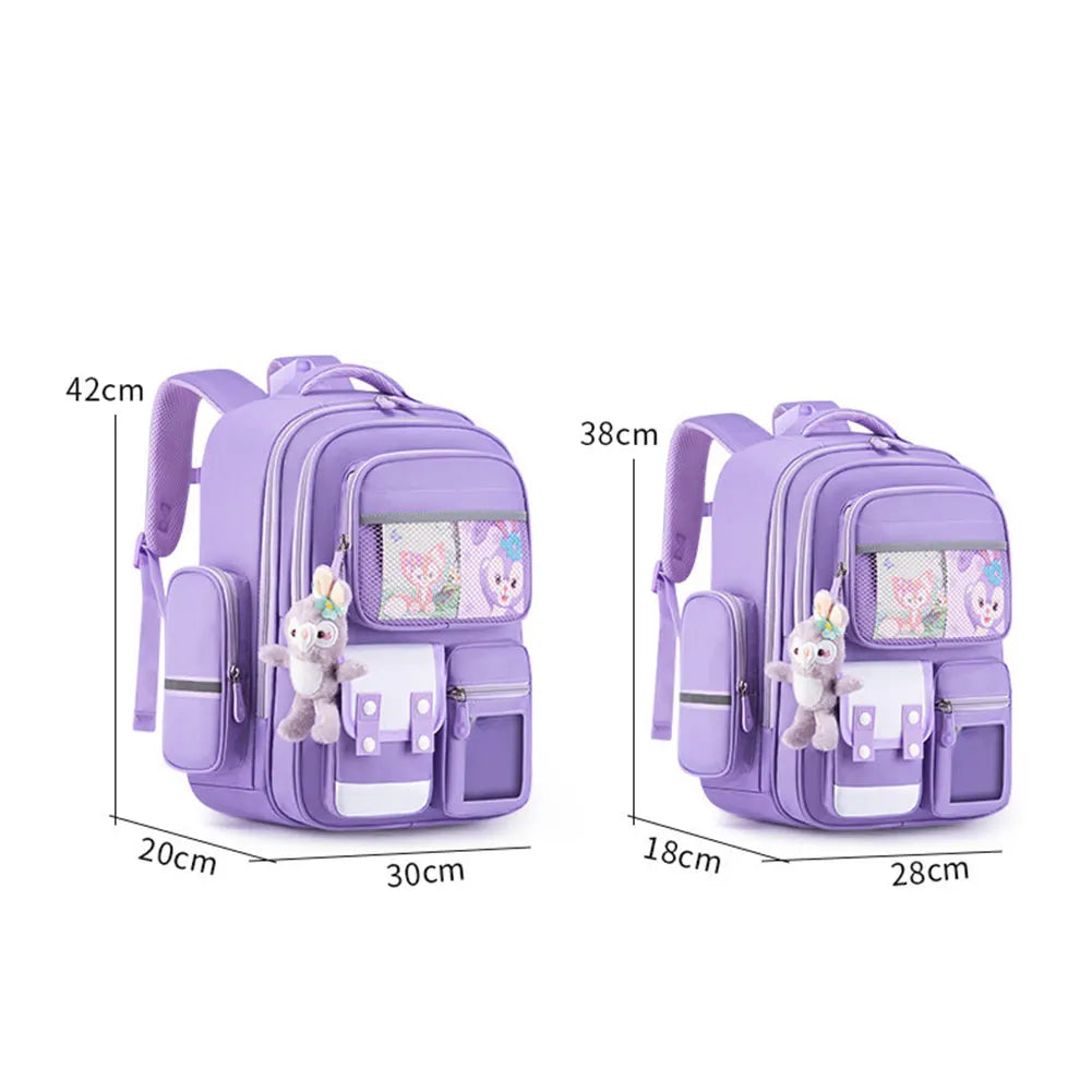 Lightweight Waterproof Backpack for Primary School Students (Grades 1–6) – Spine Protection and Load-Reduction Double Shoulder Bag