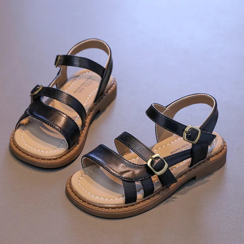 2025 New Children's Summer Sandals Hollow-out Woven Girls Fashion Beach Sandals Fashion Causal Simple Kids Flat Shoes Versatile