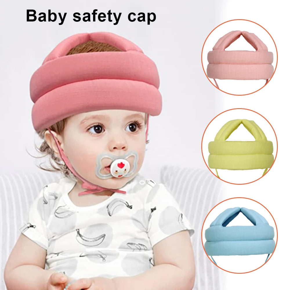 Baby Helmet Safety Cap For Babies Boys Girls Summer Breathable Cotton Mesh Hat Children Crawl Walk Playing Infant Anti Collision