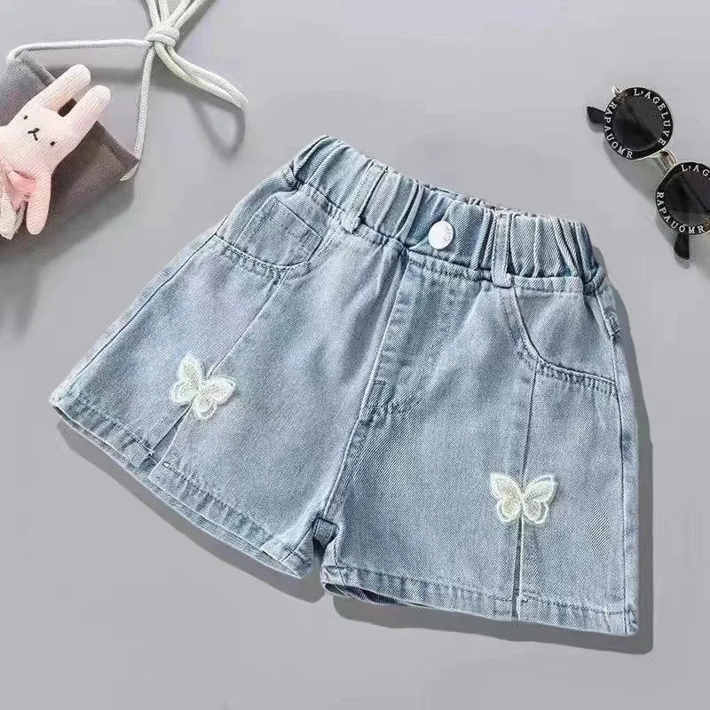 Childrens Clothing Girls Shorts Summer New Style Childrens Denim Shorts Girls Outerwear Pants Casual and Versatile