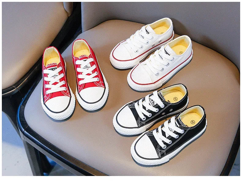 Children's Canvas Sneakers – Low-Top Casual Sports and Running Shoes for Boys and Girls, Ideal for School and Everyday Wear