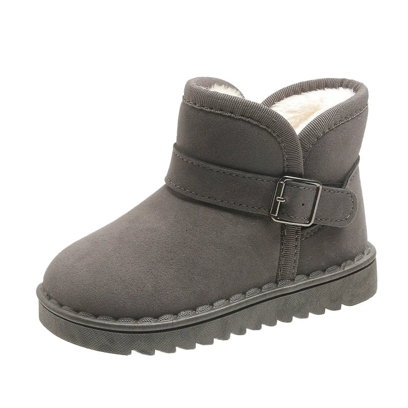 Unisex Kids Thermal Boots Classic Casual Buckle Non-slip Children Fashion Simple Non-slip Girls Boys Snow Boots Cotton Winter