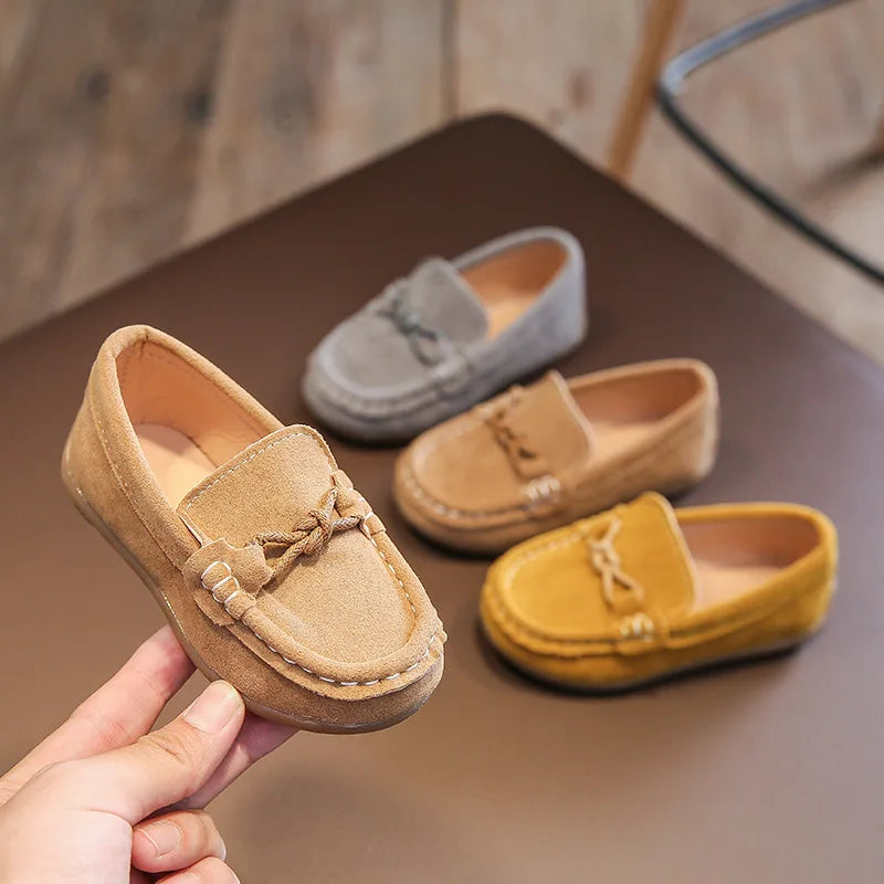 Classic Style Children Shoes Spring Autumn Little Kids Slip-on Shoes Boys Loafers Casual Sneakers Girls Soft PU Leather Moccasin