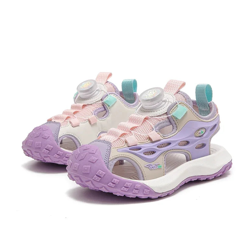 Summer 5-16 Years Boys Breathable Anti-Slip Beach Shoes Outdoor Anti-Bump Closed Toe Sandals Sport Sandals for Children's