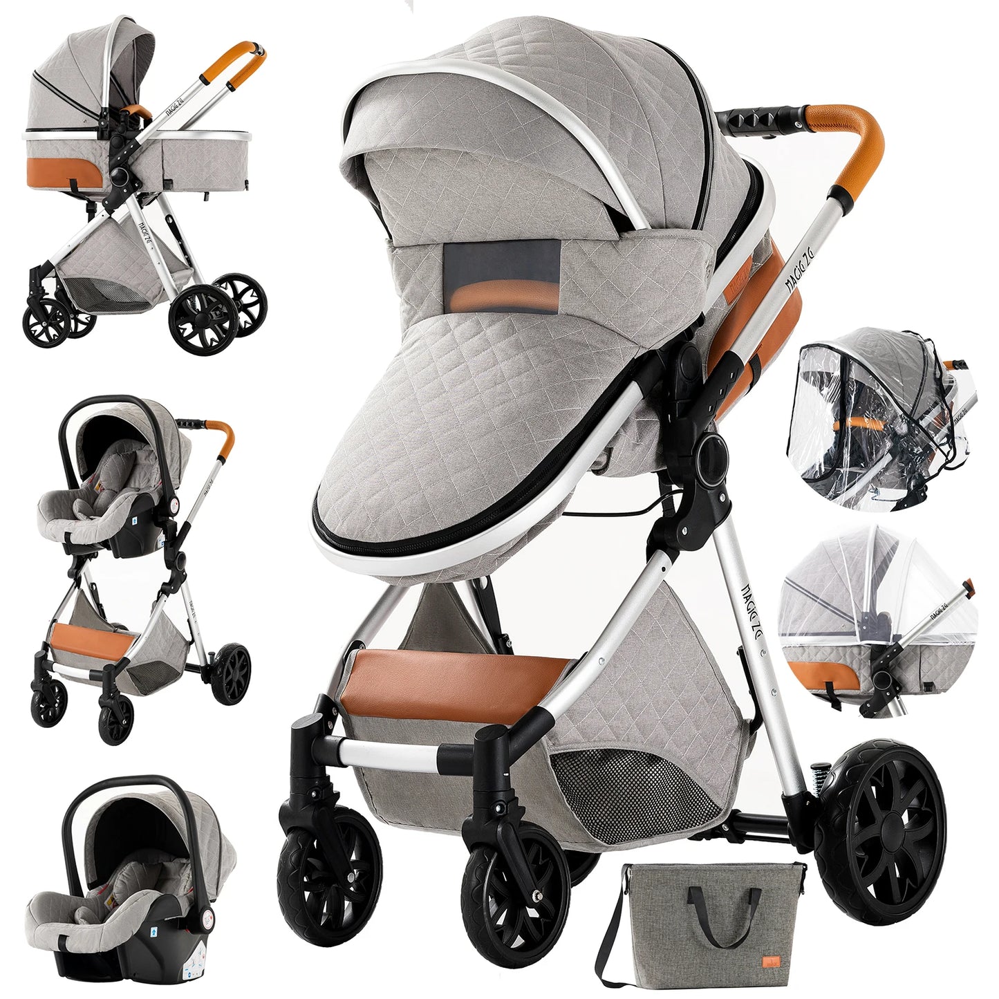 3 In 1 Baby Cart Baby Stroller Baby Carriage Kid Infant Baby Accessories Portable Newborn Travel Children light Mother-Kids