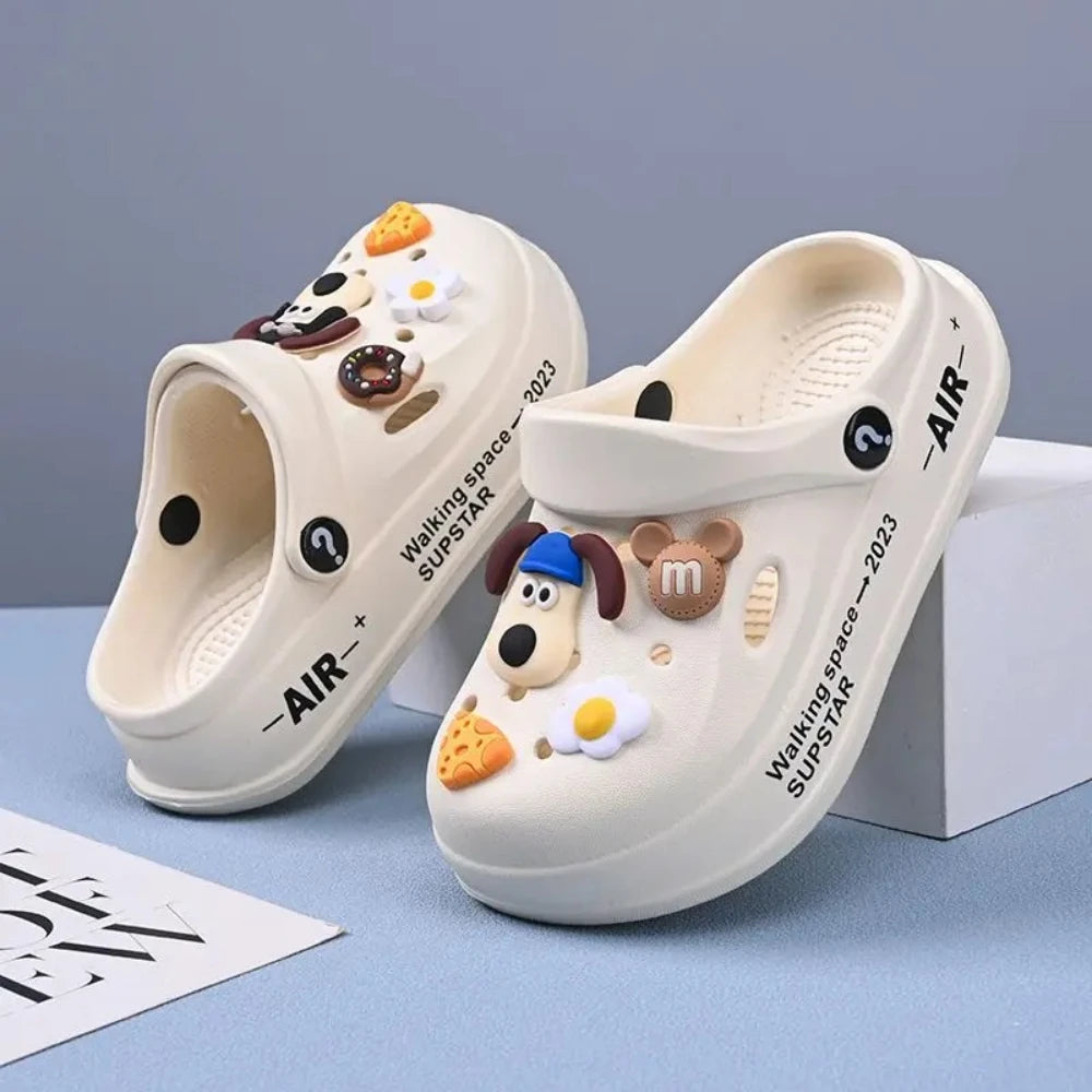 New 170/180/190/200mm Kid's Breathable Outdoor Casual Sandals Summer Non-slip Thick Sole Closed-Toe Cute Baby Toe Beach Slippers