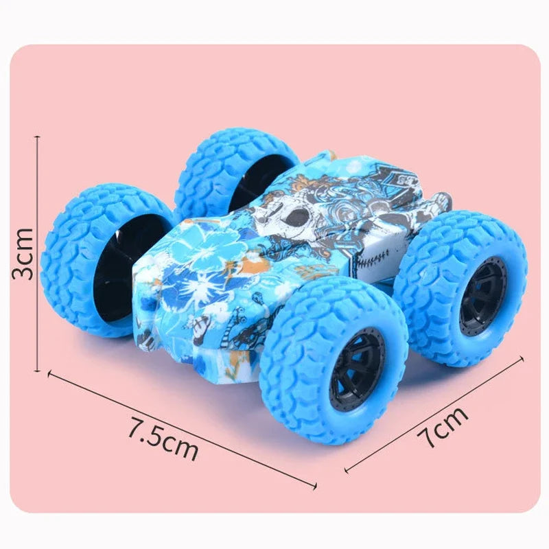 Double-Side Vehicle Inertia Car Collision Automatic Turnover Running Car Toy 360 degrees Rotating Graffiti Color Toys Car Gifts