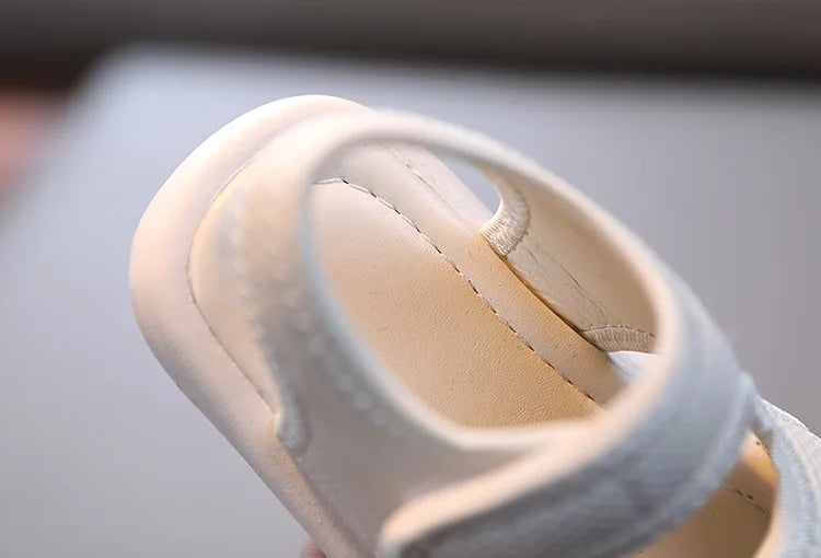 Summer Boys' Fashion Sandals – Breathable White Slip-On Shoes for Toddlers and Kids (Sizes 21–30)