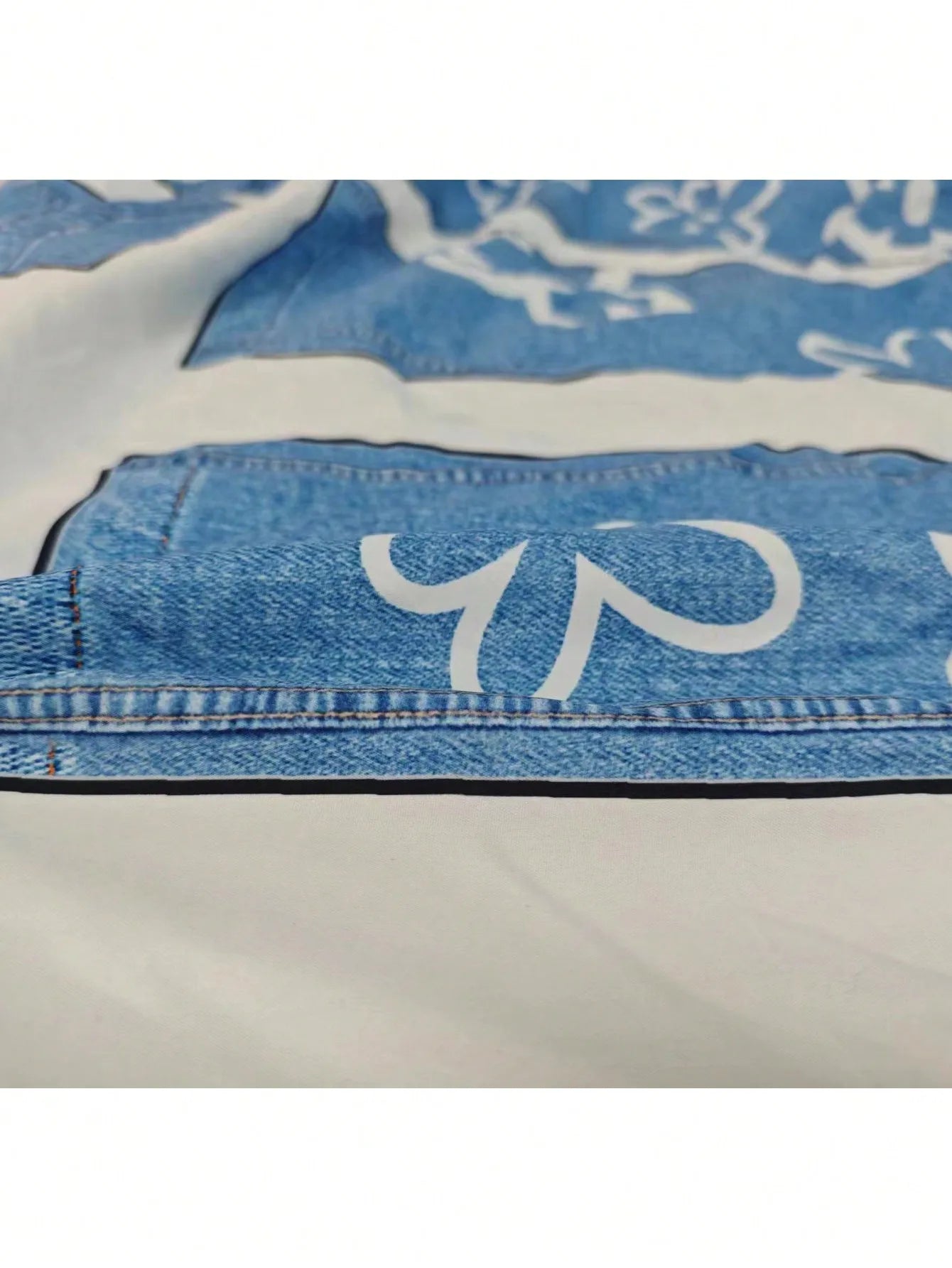 Young Girls' Solid Color Casual Tank Top With Denim Look Floral Print Straight Pants, Summer